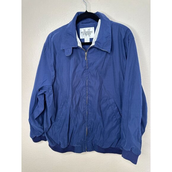 Mulberry Street Mens Blue Lightweight Jacket XL Polyester Blend Zip-Up collared - Picture 1 of 8